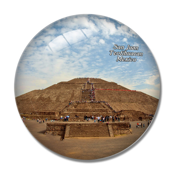 Mexico Pyramid of the Moon San Juan Teotihuacan 3D Fridge Magnet Crystal Glass