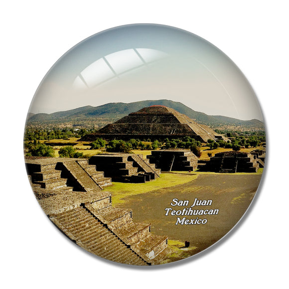 Mexico Pyramid of the Sun San Juan Teotihuacan 3D Fridge Magnet Crystal Glass