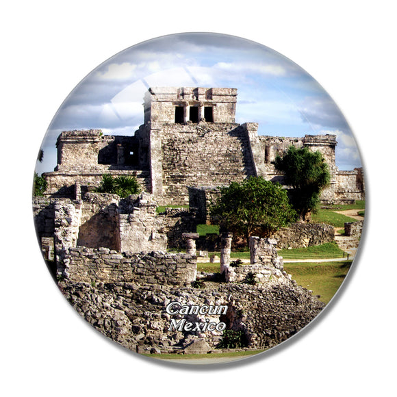 Mexico Tulum Mayan Ruins Cancun 3D Fridge Magnet Crystal Glass