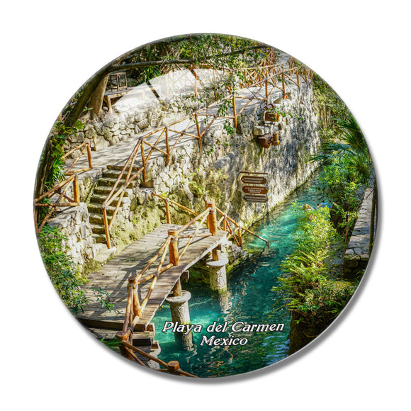 Mexico Xcaret Park Playa del Carmen 3D Fridge Magnet Crystal Glass