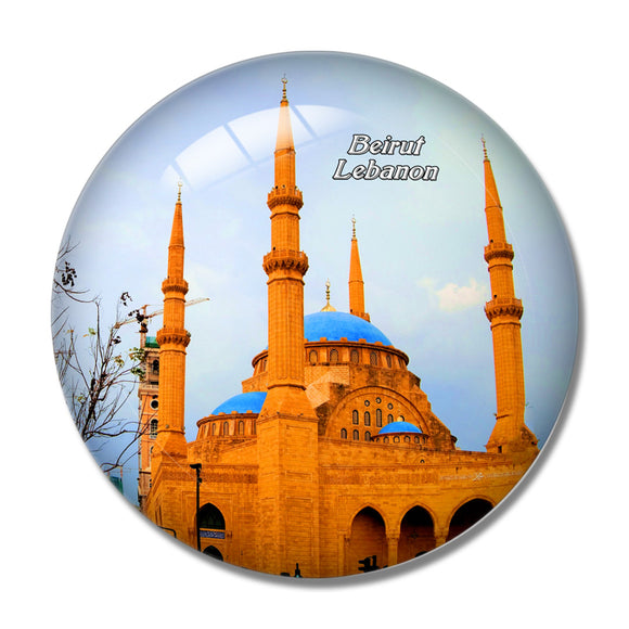 Mohammad Al-Amin Mosque Beirut Lebanon 3D Fridge Magnet Crystal Glass