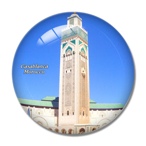 Morocco Hassan II Mosque Casablanca 3D Fridge Magnet Crystal Glass