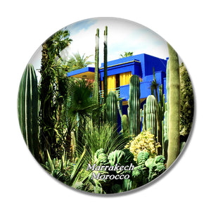 Morocco Jardin Majorelle Marrakech 3D Fridge Magnet Crystal Glass