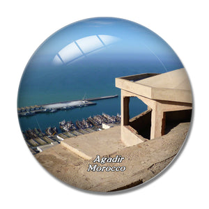 Morocco Marina Agadir 3D Fridge Magnet Crystal Glass