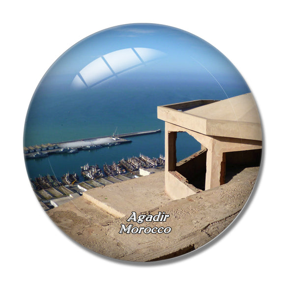 Morocco Marina Agadir 3D Fridge Magnet Crystal Glass