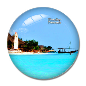 Nakupenda Beach Zanzibar Tanzania 3D Fridge Magnet Crystal Glass