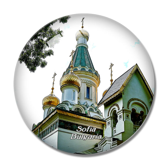 St. Nicholas Russia Church Sofia Bulgaria 3D Fridge Magnet Crystal Glass