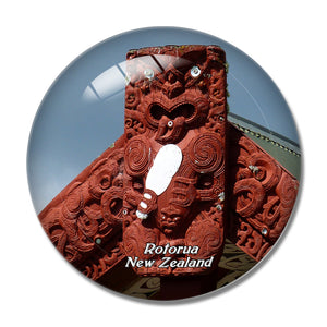 New Zealand Maori Village Rotorua 3D Fridge Magnet Crystal Glass