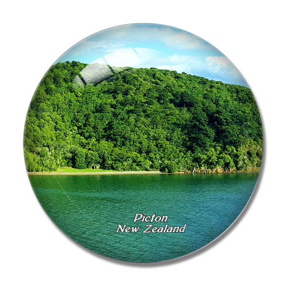 New Zealand Marlborough Sounds Picton 3D Fridge Magnet Crystal Glass