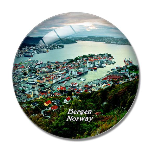 Norway Bergen 3D Fridge Magnet Crystal Glass