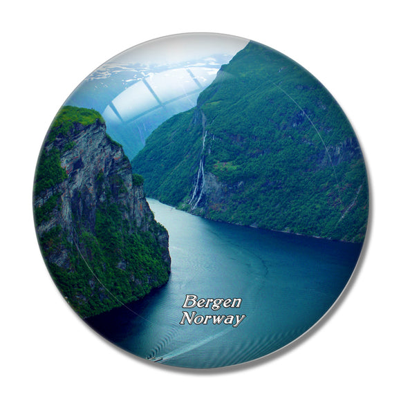 Norway Geiranger Fjord Bergen 3D Fridge Magnet Crystal Glass