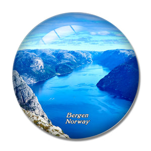 Norway Lysefjord Bergen 3D Fridge Magnet Crystal Glass