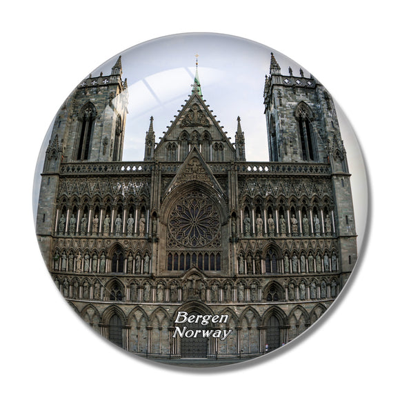 Norway Nidaros Cathedral Trondheim 3D Fridge Magnet Crystal Glass