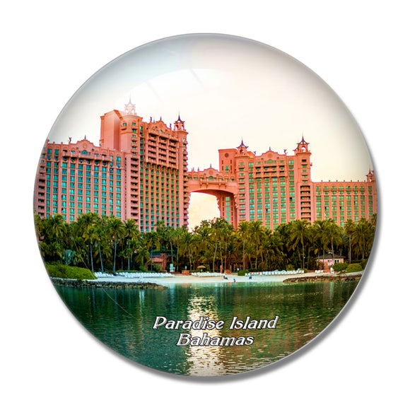 Paradise Island Bahamas 3D Fridge Magnet Crystal Glass