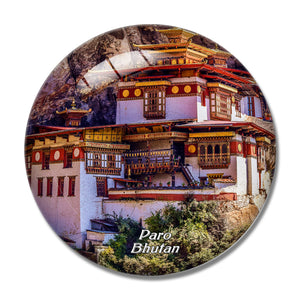 Paro Dzong Bhutan 3D Fridge Magnet Crystal Glass