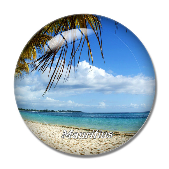 Pereybere Beach Mauritius 3D Fridge Magnet Crystal Glass