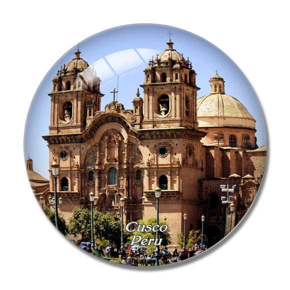 Peru Cusco Cathedral 3D Fridge Magnet Crystal Glass