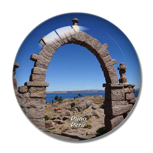 Peru Taquile Island Puno 3D Fridge Magnet Crystal Glass