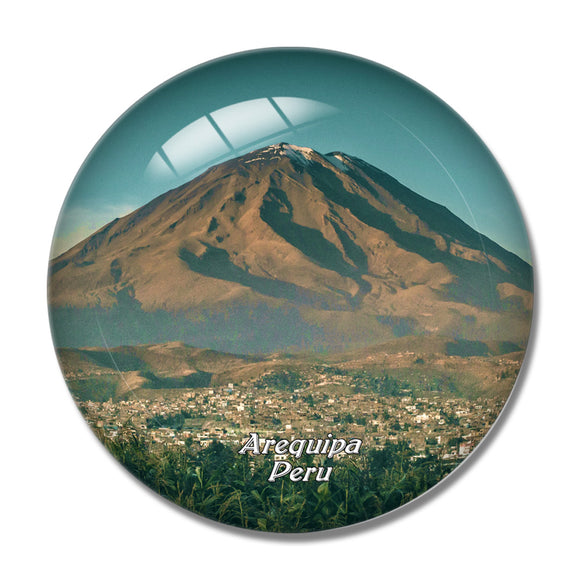 Peru Volcan Misti Arequipa 3D Fridge Magnet Crystal Glass