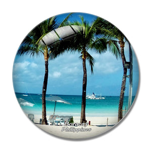 Philippines White Beach Boracay 3D Fridge Magnet Crystal Glass