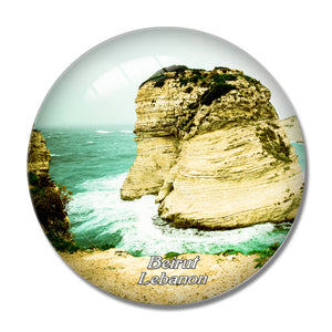 Pigeon Rocks in Raouche Beirut Lebanon 3D Fridge Magnet Crystal Glass