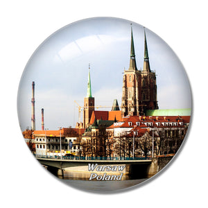 Poland Old Town Wroclaw 3D Fridge Magnet Crystal Glass