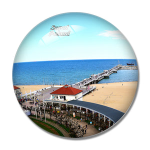 Poland Sopot Beach 3D Fridge Magnet Crystal Glass