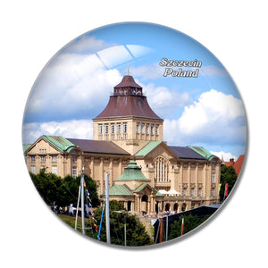 Poland Szczecin 3D Fridge Magnet Crystal Glass