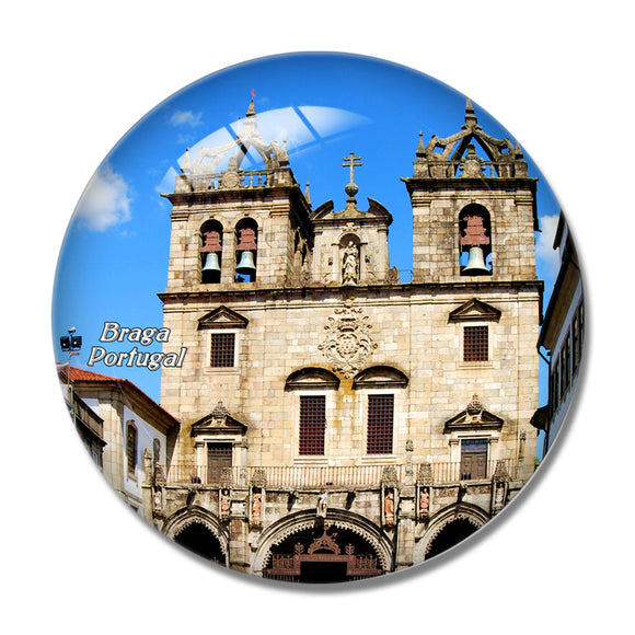 Portugal Braga Cathedral 3D Fridge Magnet Crystal Glass