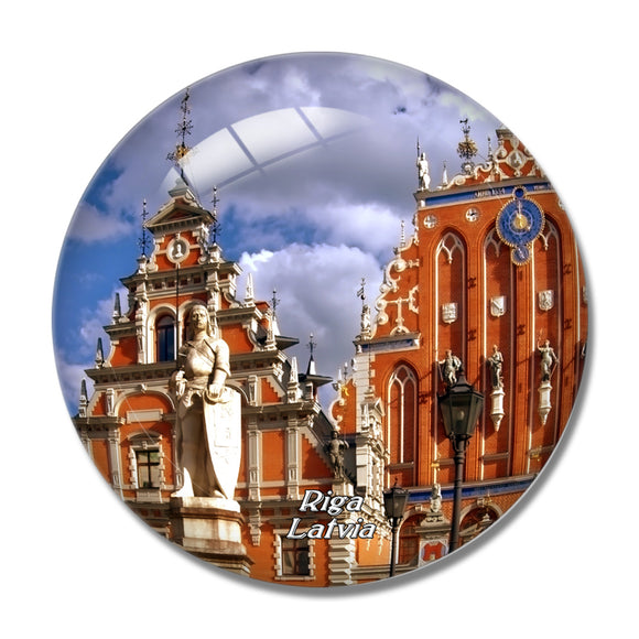 Riga Town Hall Square Latvia 3D Fridge Magnet Crystal Glass