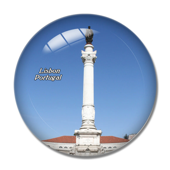 Portugal Rossio Square Lisbon 3D Fridge Magnet Crystal Glass