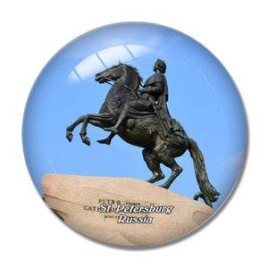 Russia Bronze Horseman St. Petersburg 3D Fridge Magnet Crystal Glass