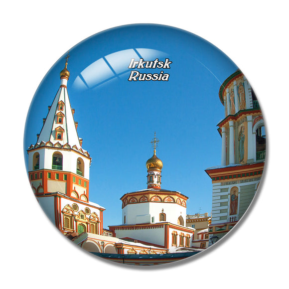 Russia Cathedral of The Epiphany Irkutsk 3D Fridge Magnet Crystal Glass