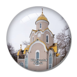 Russia Eastern Orthodox Church Vladivostok 3D Fridge Magnet Crystal Glass