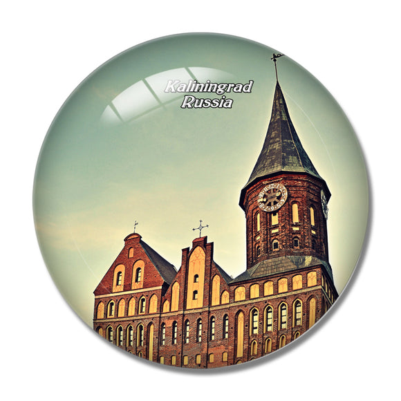 Russia Konigsberg Cathedral Kaliningrad 3D Fridge Magnet Crystal Glass