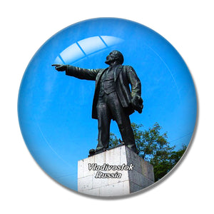 Russia Lenin's Monumen Vladivostok 3D Fridge Magnet Crystal Glass