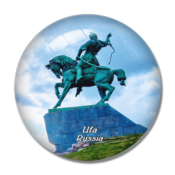 Russia Salavat Yulaev Monument Ufa 3D Fridge Magnet Crystal Glass