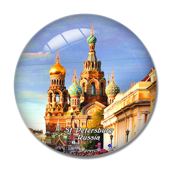 Russia Savior on the Spilled Blood St. Petersburg 3D Fridge Magnet Crystal Glass