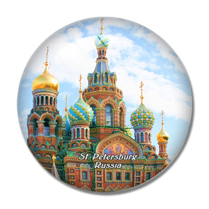 Russia Savior on the Spilled Blood St. Petersburg 3D Fridge Magnet Crystal Glass