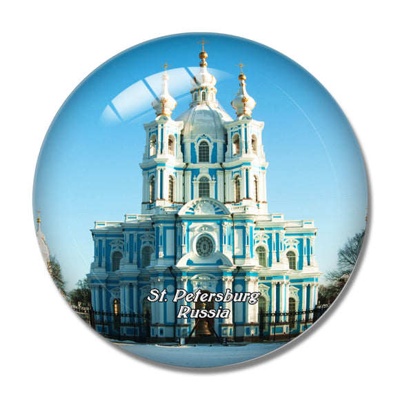 Russia Smolny Cathedral St. Petersburg 3D Fridge Magnet Crystal Glass