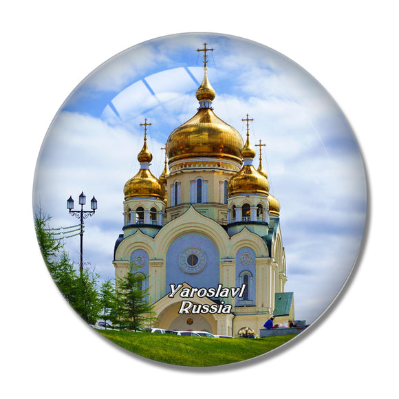 Russia Spaso-Preobrazhensky Cathedral Yaroslavl 3D Fridge Magnet Crystal Glass