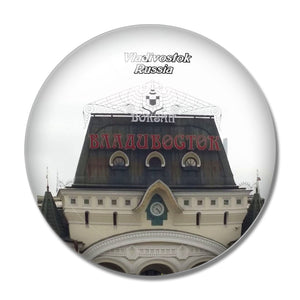 Russia Vladivostok Train Station 3D Fridge Magnet Crystal Glass