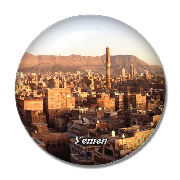 Sana'a Old  Yemen 3D Fridge Magnet Crystal Glass