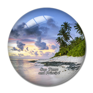 Sao Tome and Principe 3D Fridge Magnet Crystal Glass