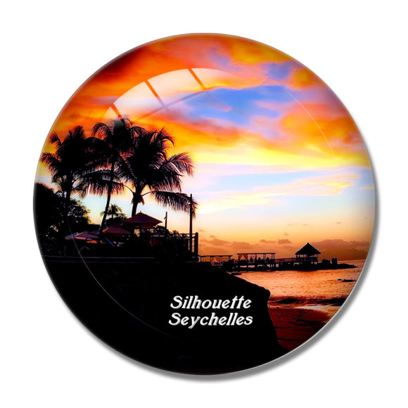 Silhouette Seychelles 3D Fridge Magnet Crystal Glass