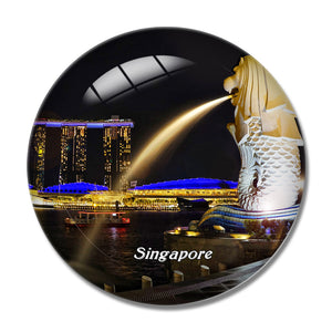 Singapore Merlion 3D Fridge Magnet Crystal Glass