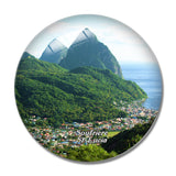 Soufriere St. Lucia 3D Fridge Magnet Crystal Glass