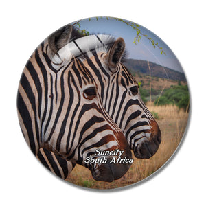 South Africa Zebra Pilanesberg National Park Sun 3D Fridge Magnet Crystal Glass