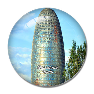 Spain Agbar Tower Barcelona 3D Fridge Magnet Crystal Glass