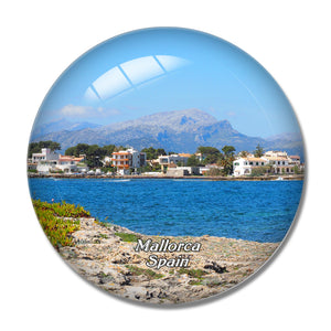 Spain Alcudia Beach Mallorca 3D Fridge Magnet Crystal Glass